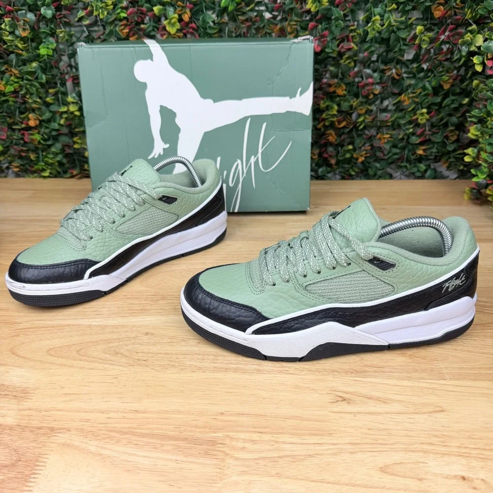 Nike Jordan Flight Court Oil Green Black White Sneakers Shoes IH4092-386 Mens 8